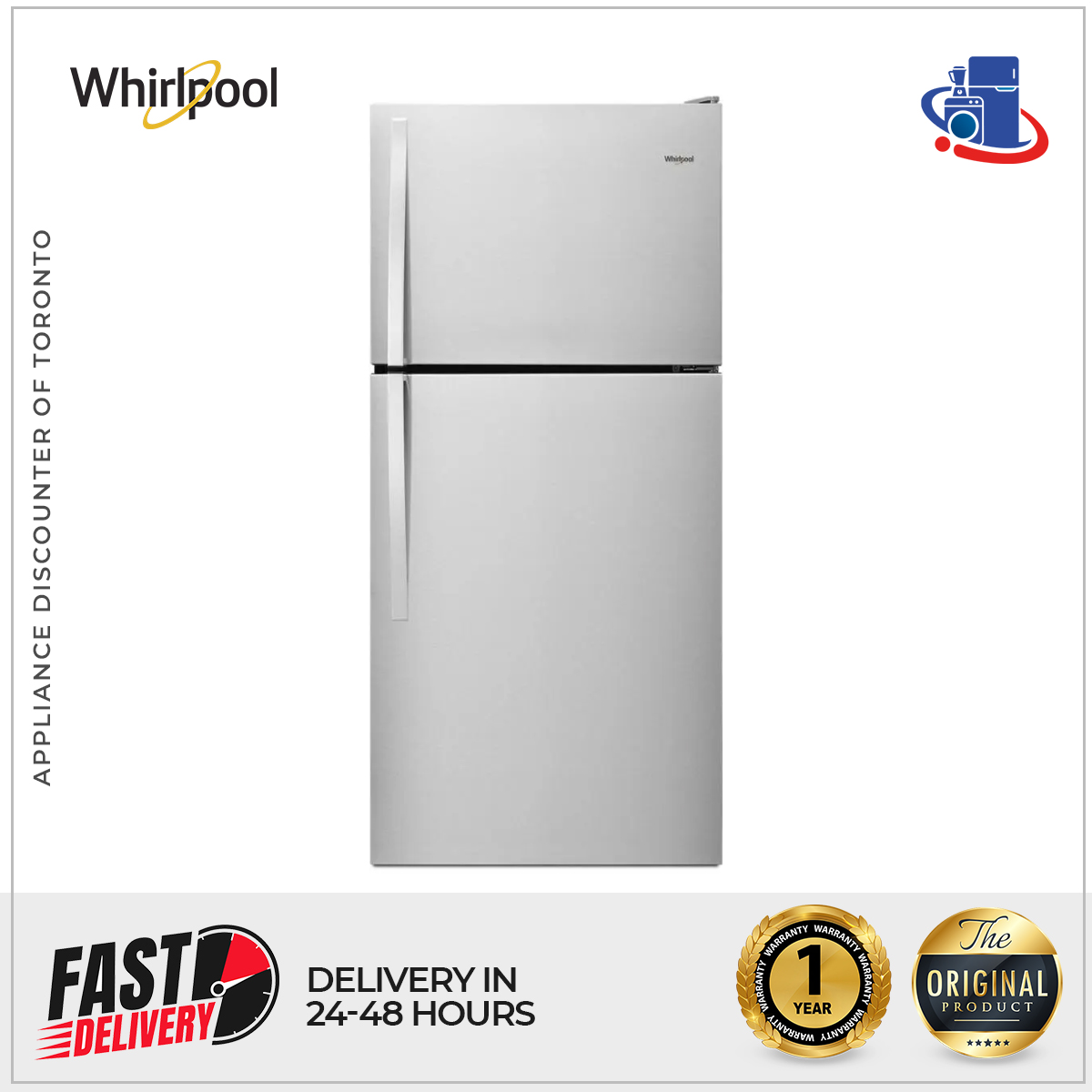 Whirlpool 30-Inch Wide Top Freezer Refrigerator - 18 cu. ft. (Model WRT318FZDM)