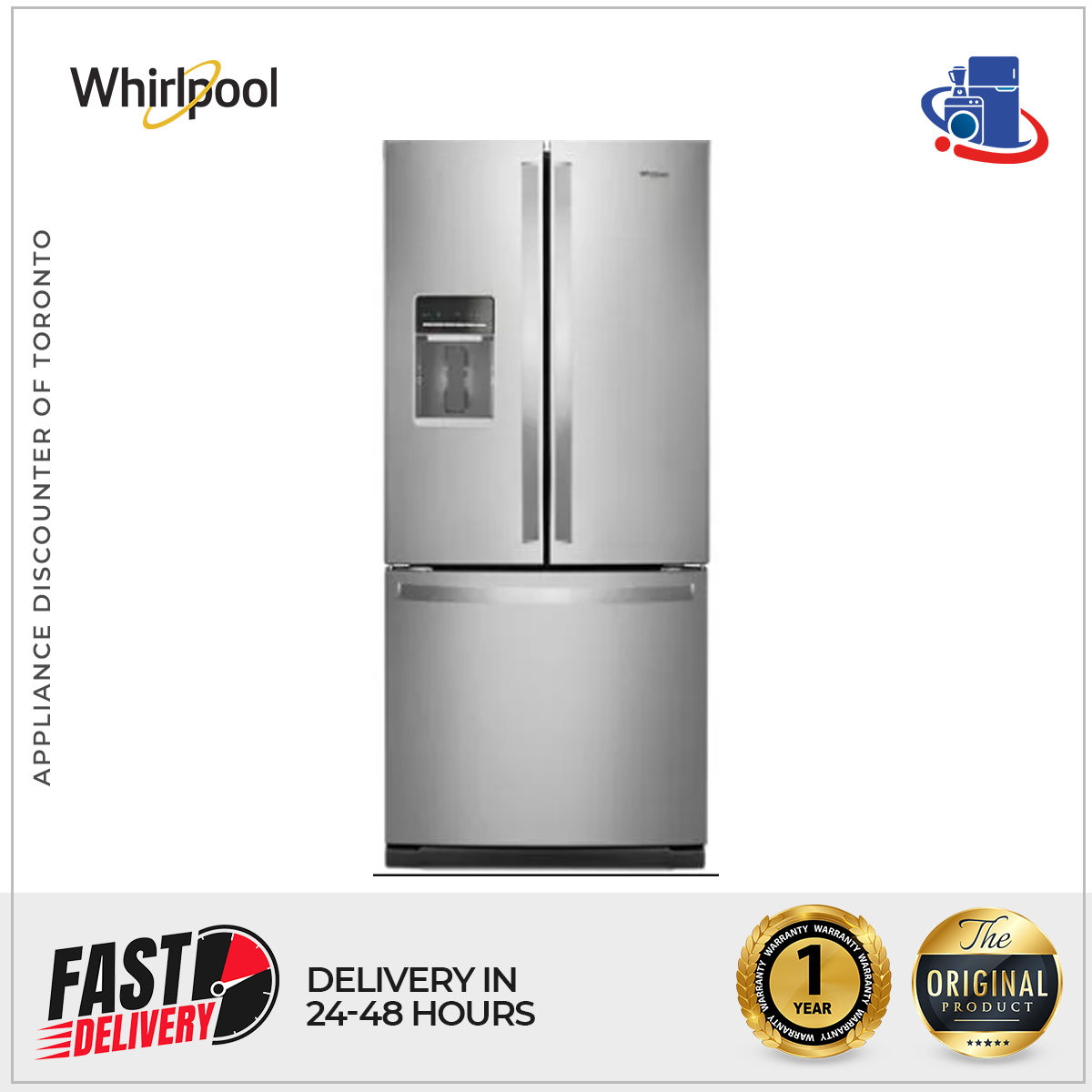 Whirlpool 20 cu. ft. French Door Refrigerator with Humidity-Controlled Crispers (Model WRF560SEHZ)