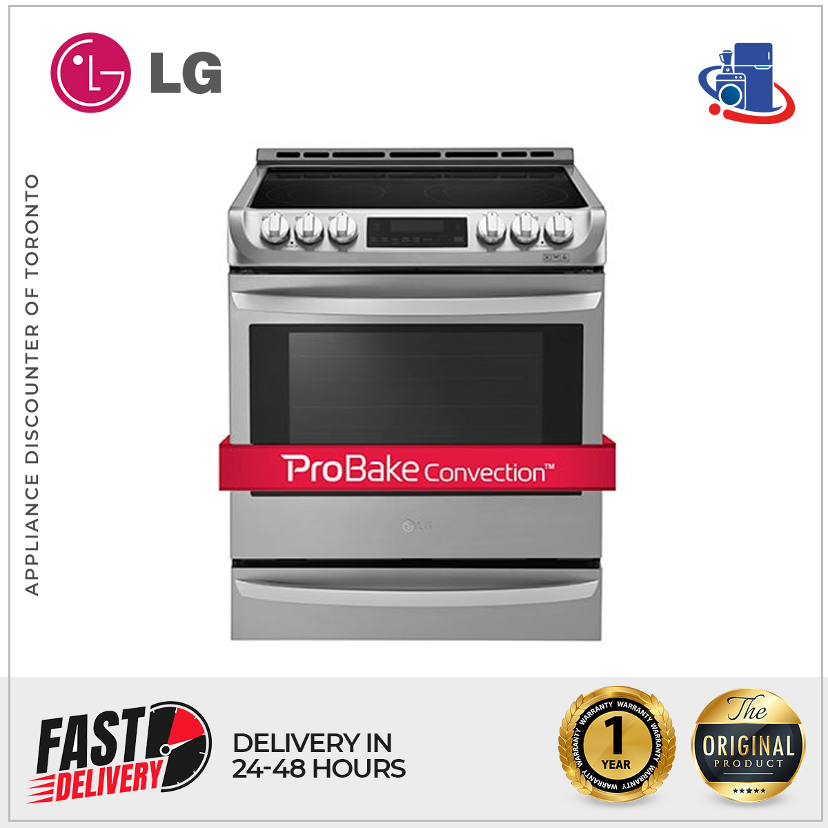 LG 30-Inch Slide-In Electric Range with True Convection and EasyClean® (Model LSE5613ST)