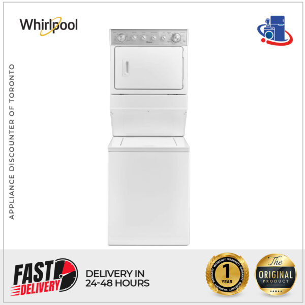 Whirlpool 27-Inch Stacked Washer and Dryer Combination with 2.5 cu. ft. Washer Capacity (Model WET4027EW)