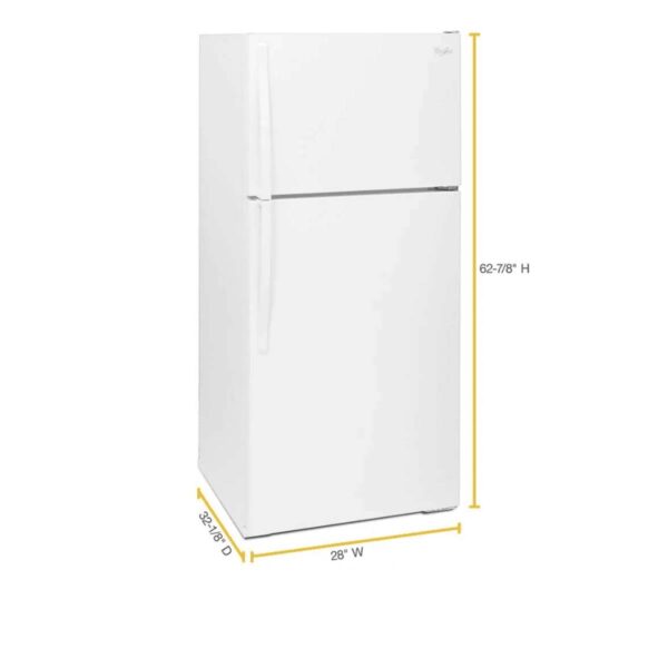 Whirlpool 14 cu. ft. Top Freezer Refrigerator with Compact Design (Model WRT134TFDW) - Image 4