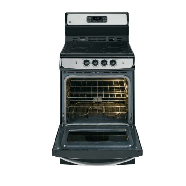 GE 24-Inch Free-Standing Electric Range with Self-Cleaning Oven (Model JA624RNSS) - Image 3